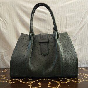Designer Green Ostrich Leather Purse, HK/Hormiga Handmade